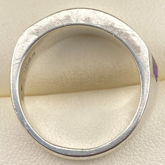 Native American Sugilite Turquoise Opal Inlay Ring Size 7.5 Unknown Artist Fish - Picture 10 of 16